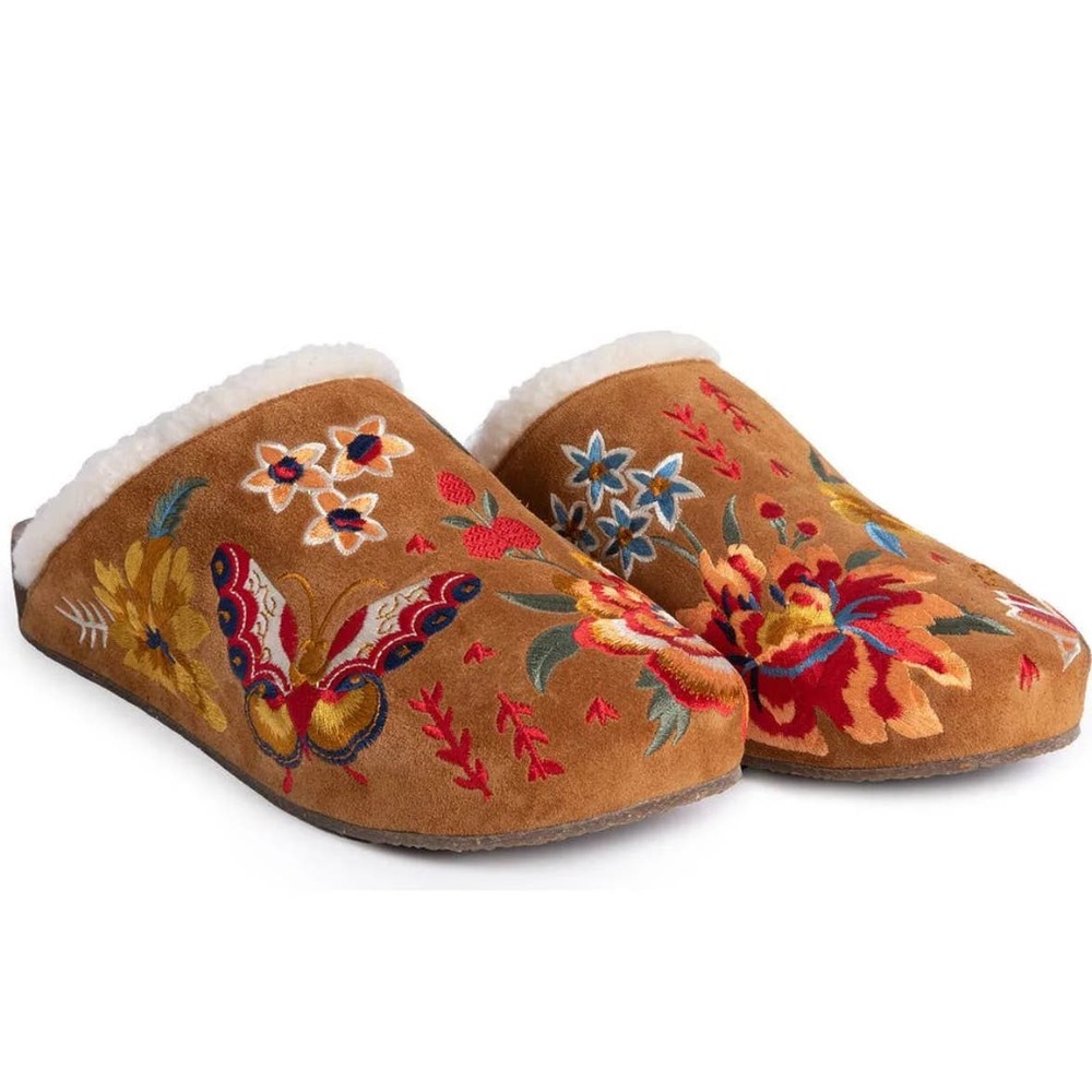 Johnny Was Multicolor Embroidered Mules